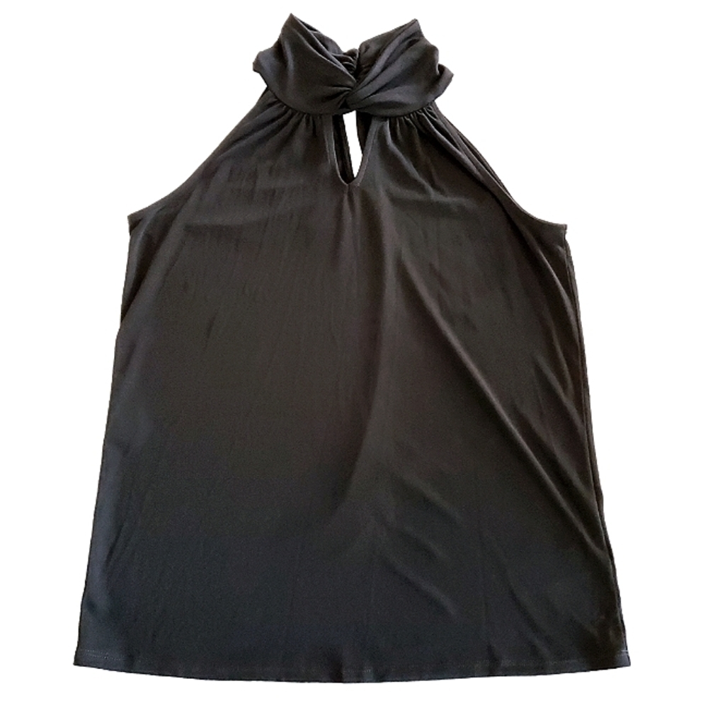 1338 * Adrianna Papell Halter Twist Neck Top Black Size XS